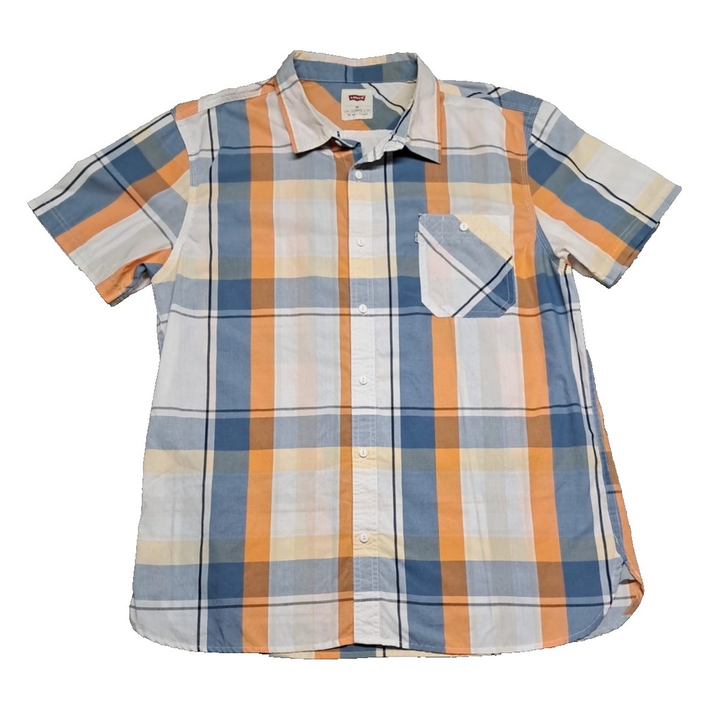 Levi's Shirt Mens Sz XXL Dress Button Up Down Short Sleeve Casual Top Pocket
